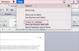 check for updates in word for mac